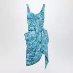 Chloé Sleeveless wrap bustier midi dress in cotton poplin