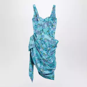 Chloé Sleeveless wrap bustier midi dress in cotton poplin