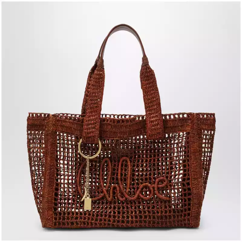 Chloé East-West Summer Banana Summery brown raffia tote bag