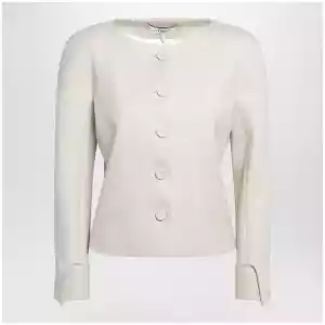 Chloé Fitted jacket in desert brown grain de poudre wool