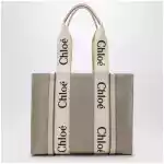 Chloé Medium Woody tote bag in beige canvas