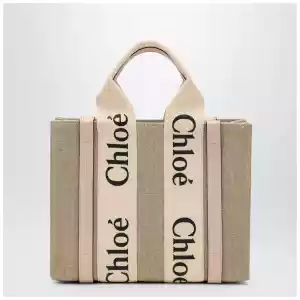 Chloé Woody little bag in beige canvas