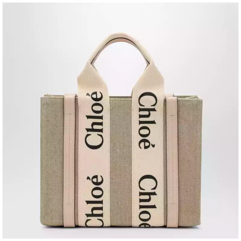 Chloé Woody little bag in beige canvas