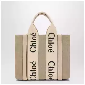 Chloé Woody little bag in beige canvas