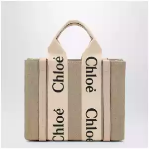 Chloé Woody little bag in beige canvas