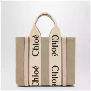 Chloé Woody little bag in beige canvas