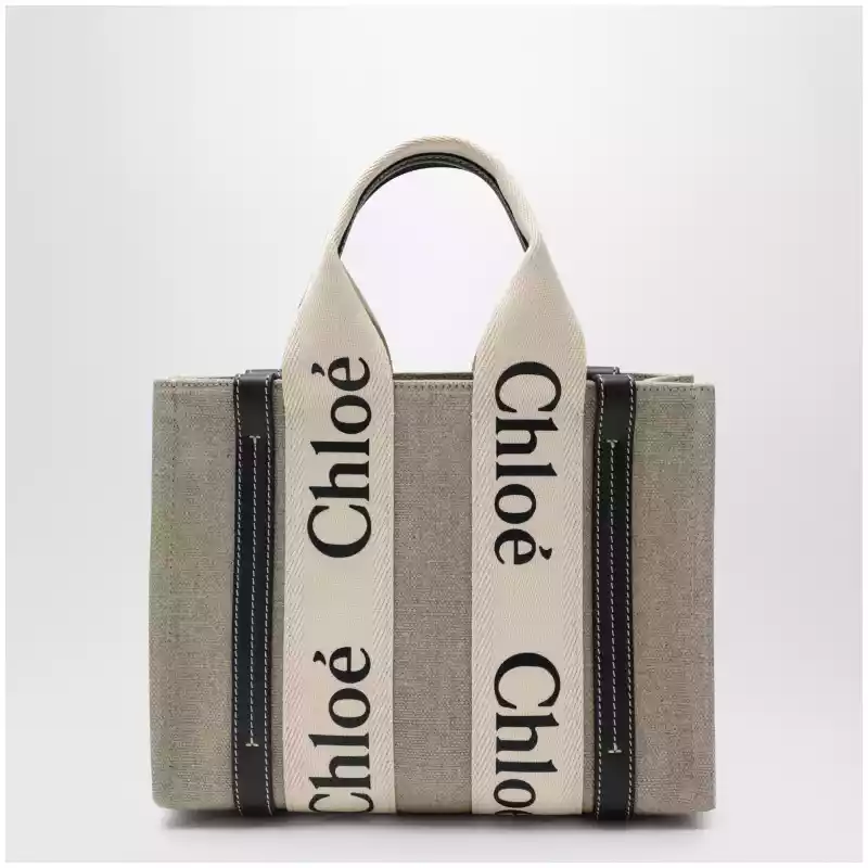 Chloé Woody little bag in beige canvas