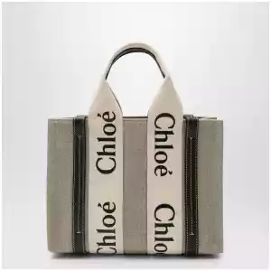 Chloé Woody little bag in beige canvas