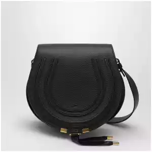 Chloé Black Saddle Marcie bag in grained leather