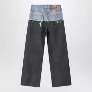 Acne Studios Trompe-l'oeil jeans in blue/pinstrike pattern