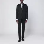 Lardini Black single-breasted wool suit
