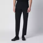 PT Torino Black wool-blend trousers
