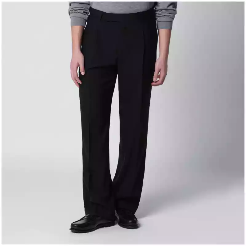 PT Torino Black wool trousers