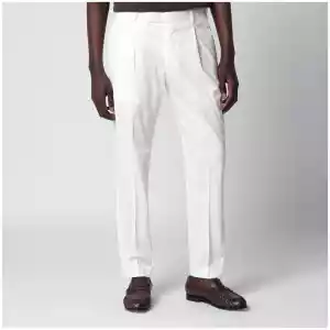 PT Torino White cotton trousers
