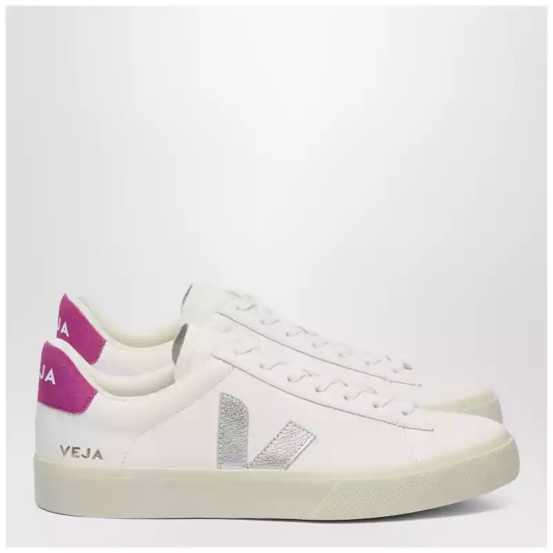VEJA Campo sneaker in white, silver and purple leather