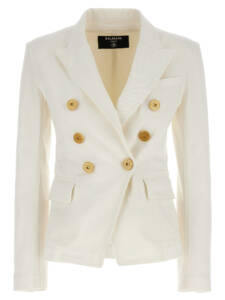 Balmain Double-breasted Denim Blazer