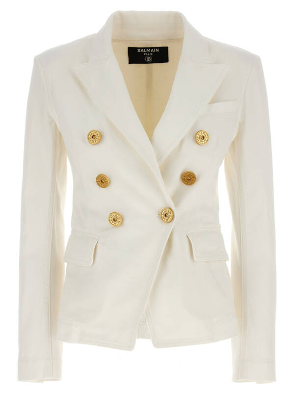Balmain Double-breasted Denim Blazer