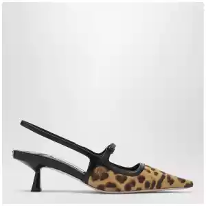 Jimmy Choo Didi 45 slingback in leopard print pony skin