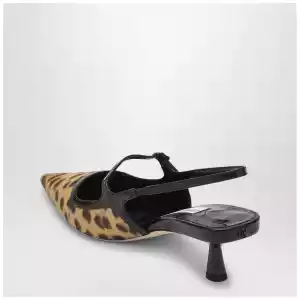 Jimmy Choo Didi 45 slingback in leopard print pony skin