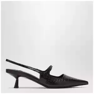 Jimmy Choo Didi 45 brown crocodile effect neckline