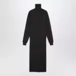 LEMAIRE Brown trompe-l'oeil wool-blend dress