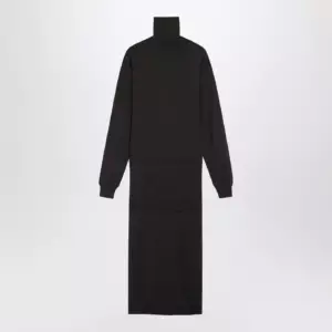 LEMAIRE Brown trompe-l'oeil wool-blend dress