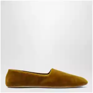 The Row Ponti velvet slip-on slippers in mustard