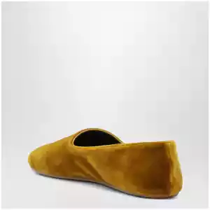 The Row Ponti velvet slip-on slippers in mustard
