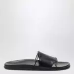 The Row Vivienne Slide sandals in black nappa