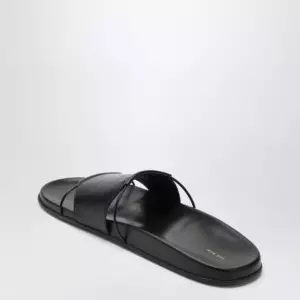 The Row Vivienne Slide sandals in black nappa
