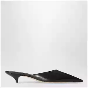 The Row Liisa black lambskin mules