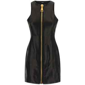 Balmain Maxi Zip Leather Dress