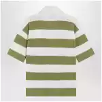 Ami Paris Ami de Coeur striped cotton knit polo shirt