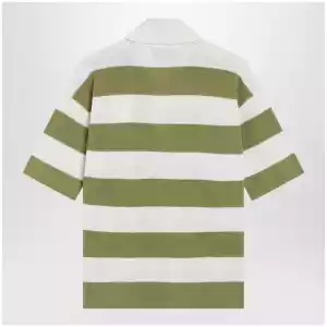 Ami Paris Ami de Coeur striped cotton knit polo shirt