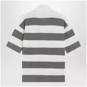 Ami Paris Ami de Coeur striped cotton knit polo shirt