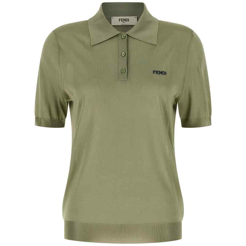 Fendi Shiny Viscose Polo Shirt