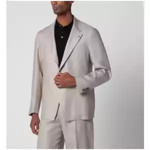 Tagliatore Single-breasted blazer in beige linen