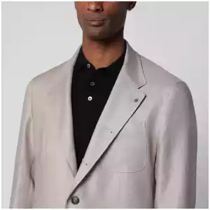 Tagliatore Single-breasted blazer in beige linen