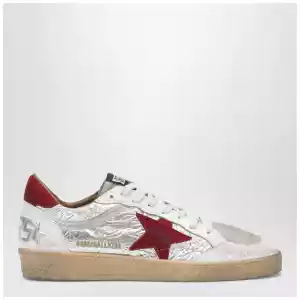 Golden Goose Ball Star silver/red sneakers