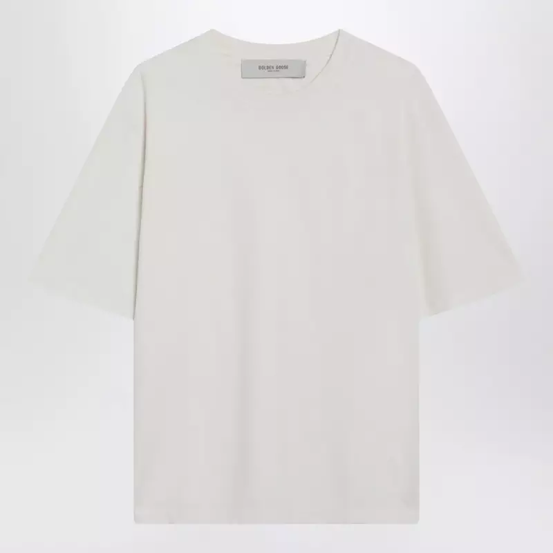 GUP01873P001576_S_GOLDE-11560.x Golden Goose White T-shirt with reverse lettering logo on the back