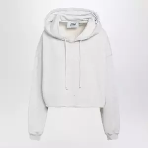 Golden Goose Star sweatshirt with crystal embroidery in grey cotton