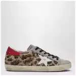 Golden Goose Super-star sneakers in leopard-print pony hair