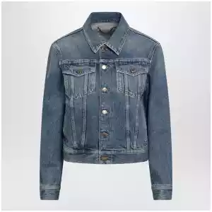 Golden Goose Blue denim jacket with classic collar and logo buttons