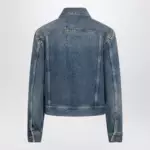 Golden Goose Blue denim jacket with classic collar and logo buttons