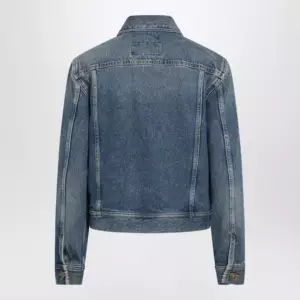 Golden Goose Blue denim jacket with classic collar and logo buttons