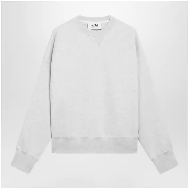 GWP02699P002514_S_GOLDE-60665.x-1 Golden Goose Women's Star cropped oversized cotton hoodie in grey