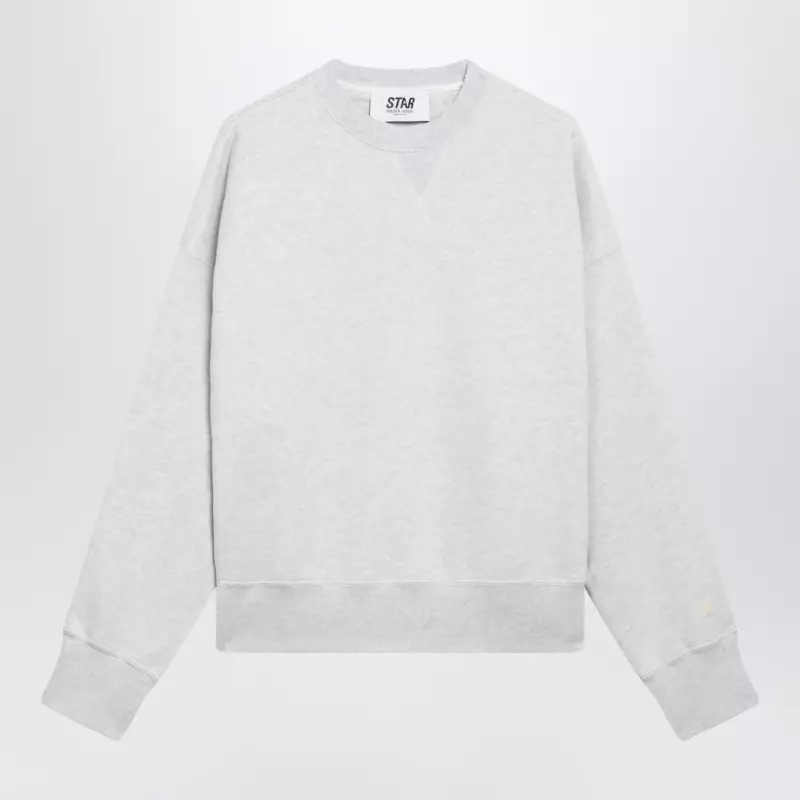 GWP02699P002514_S_GOLDE-60665.x Golden Goose Women's Star cropped oversized cotton hoodie in grey