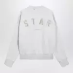Golden Goose Women's Star cropped oversized cotton hoodie in grey