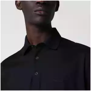 ZEGNA Navy blue cotton polo