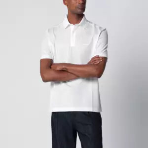 ZEGNA White cotton piqué polo shirt